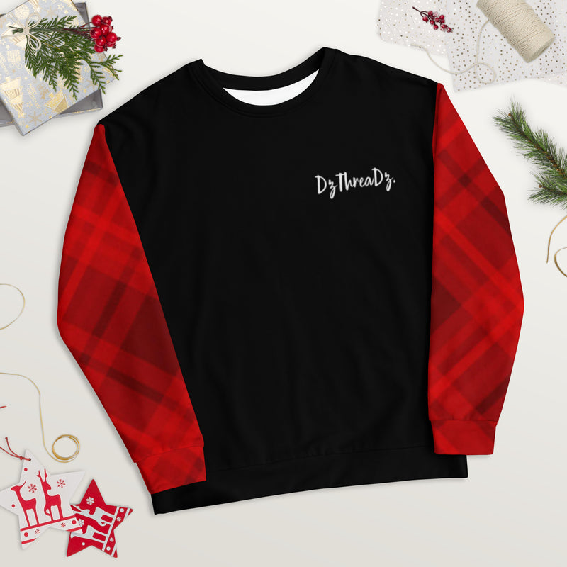 DzThreaDz. Red Plaid Unisex Sweatshirt