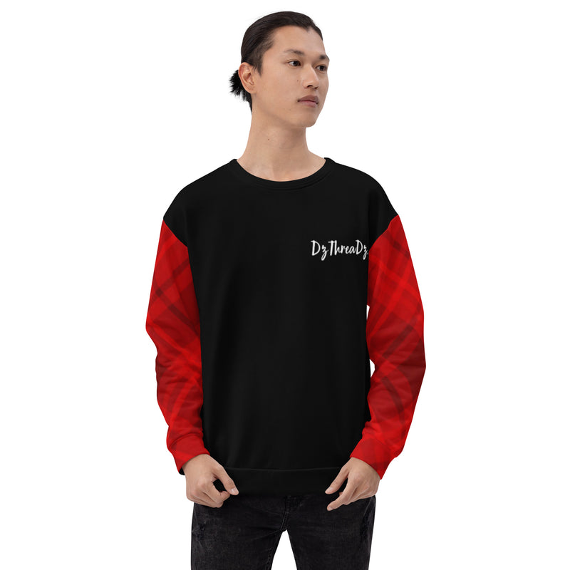 DzThreaDz. Red Plaid Unisex Sweatshirt