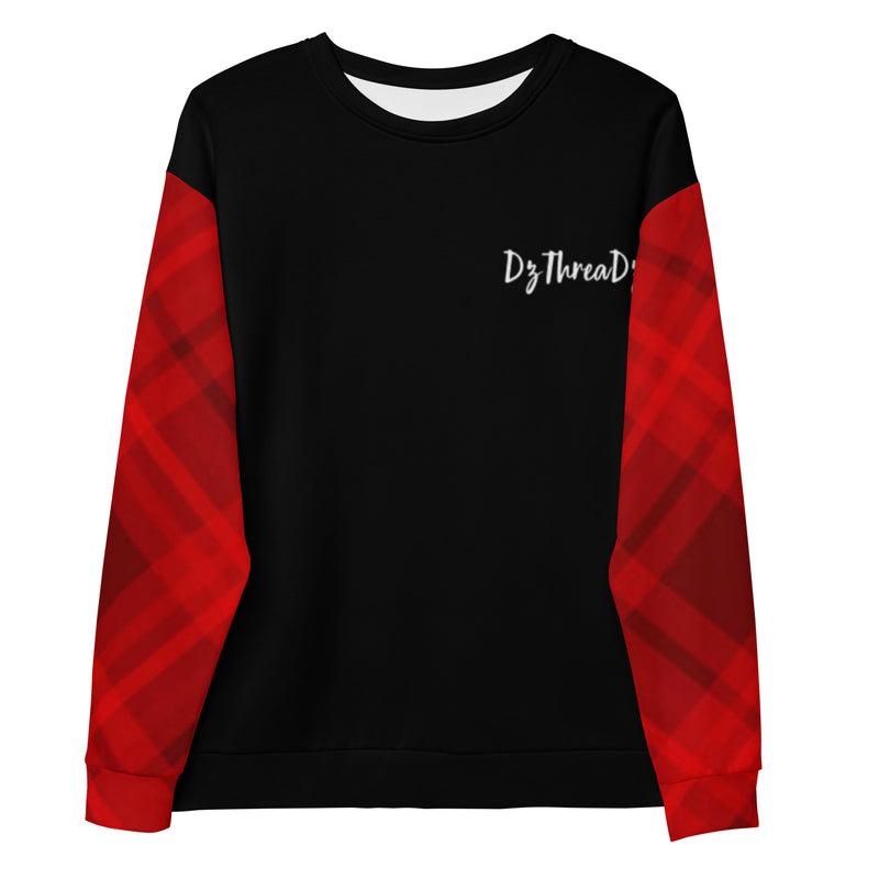 DzThreaDz. Red Plaid Unisex Sweatshirt