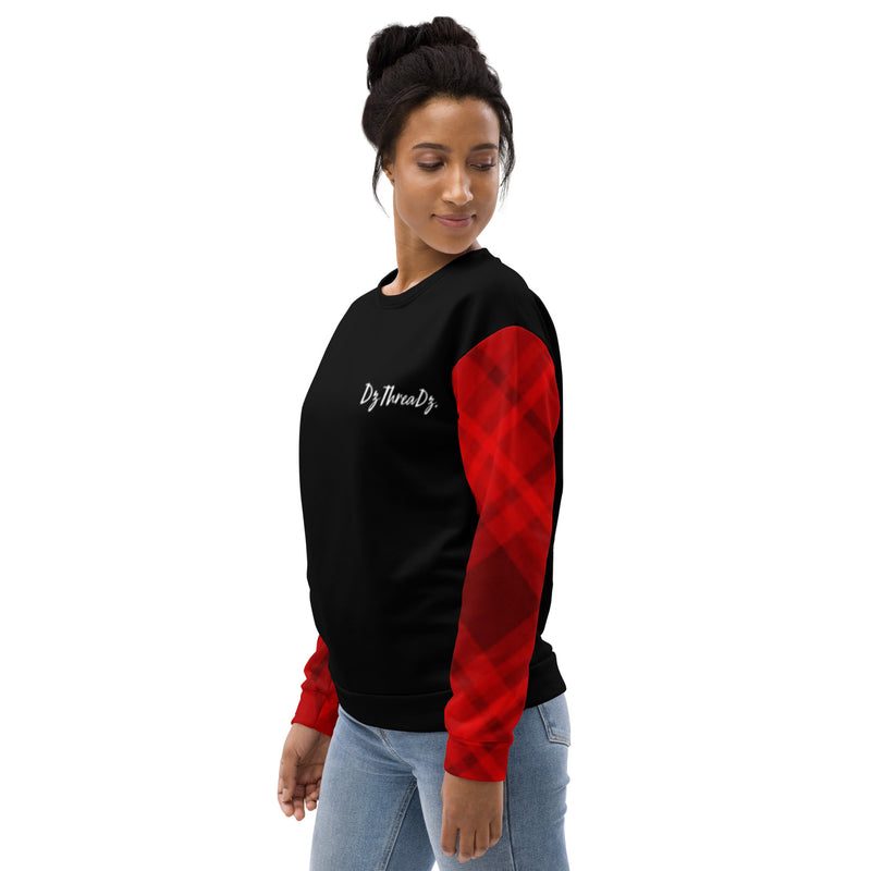 DzThreaDz. Red Plaid Unisex Sweatshirt