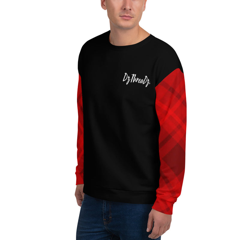 DzThreaDz. Red Plaid Unisex Sweatshirt