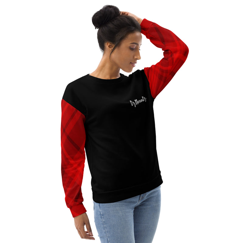 DzThreaDz. Red Plaid Unisex Sweatshirt