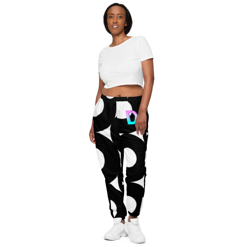 DzThreaDz. Black White Unisex track pants