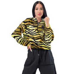 DzThreaDz. Tiger Print Women’s cropped windbreaker