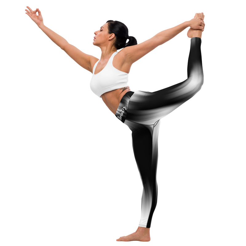 DzThreaDz. Black and White Fade Yoga Leggings