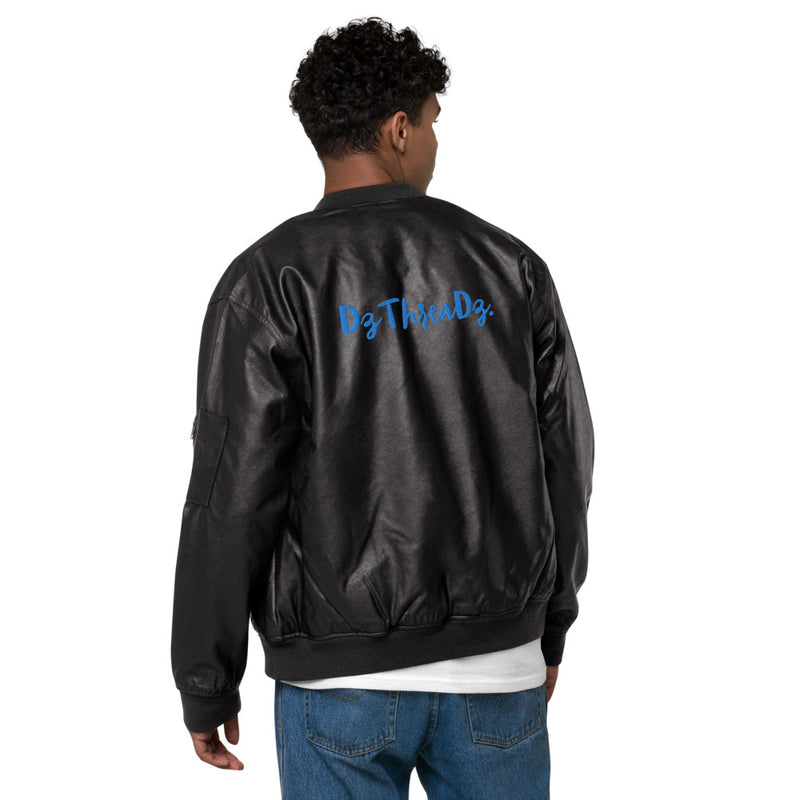 DzThreaDz. Premium Leather Bomber Jacket