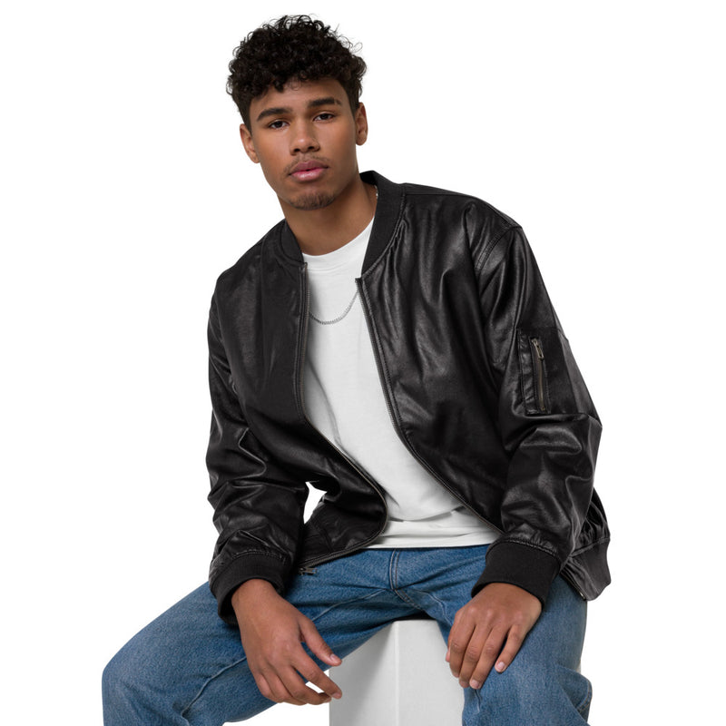 DzThreaDz. Premium Leather Bomber Jacket