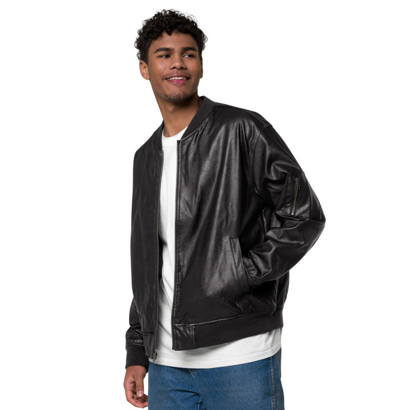 DzThreaDz. Premium Leather Bomber Jacket