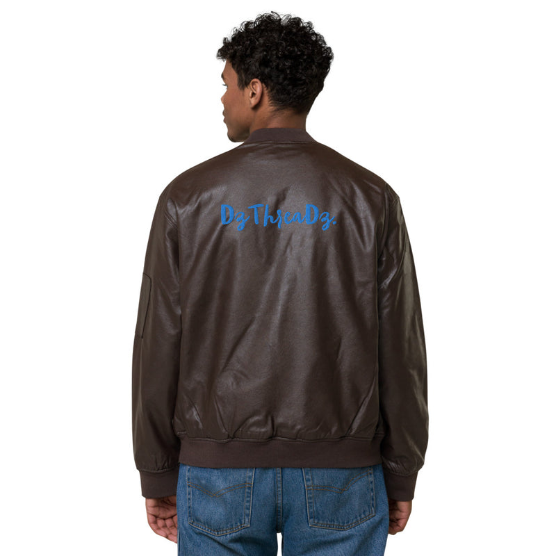 DzThreaDz. Premium Leather Bomber Jacket