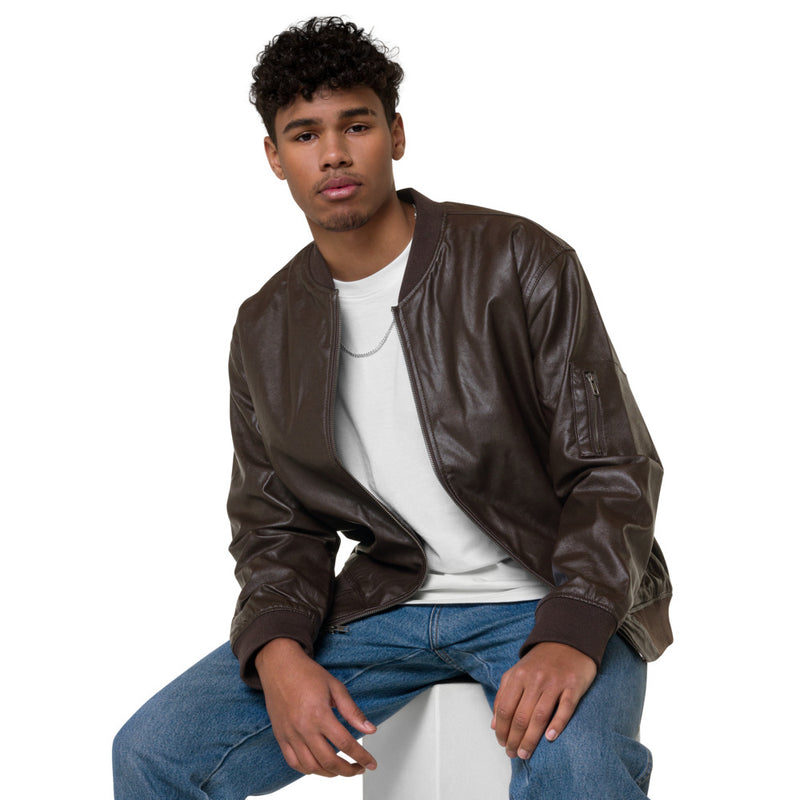 DzThreaDz. Premium Leather Bomber Jacket