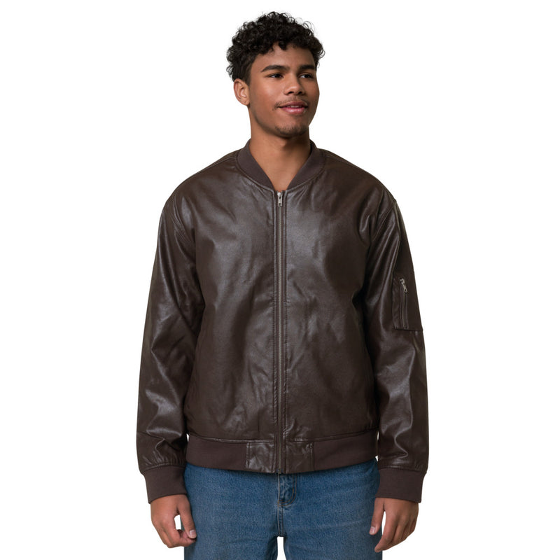 DzThreaDz. Premium Leather Bomber Jacket