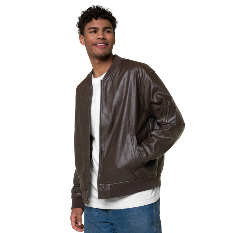 DzThreaDz. Premium Leather Bomber Jacket