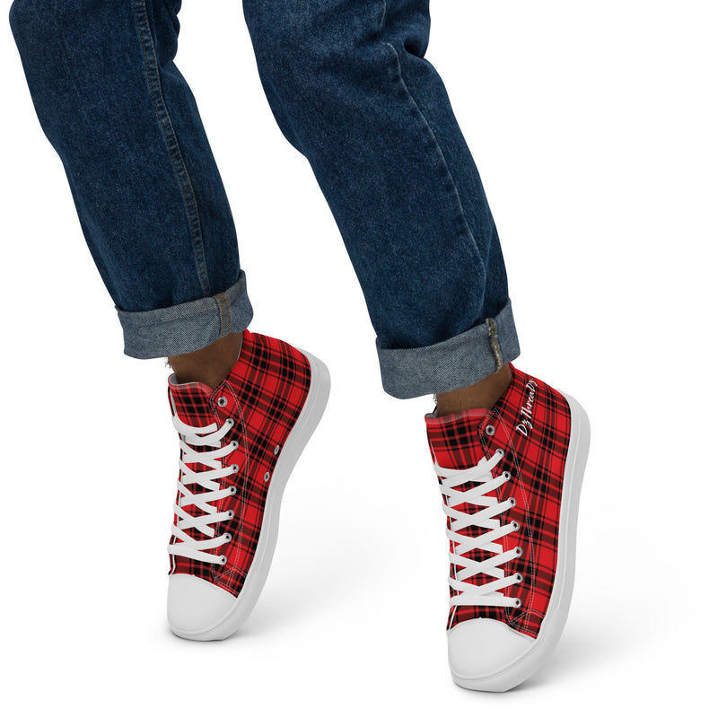 DzThreaDz. Plaid Men’s high top canvas shoes