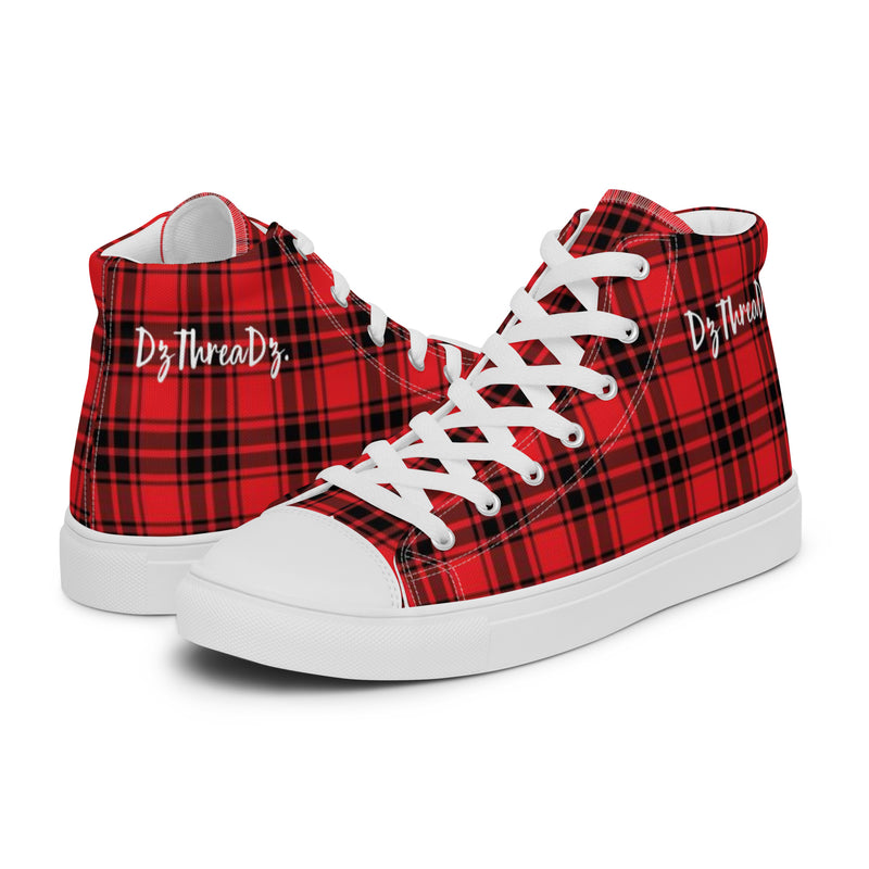 DzThreaDz. Plaid Men’s high top canvas shoes