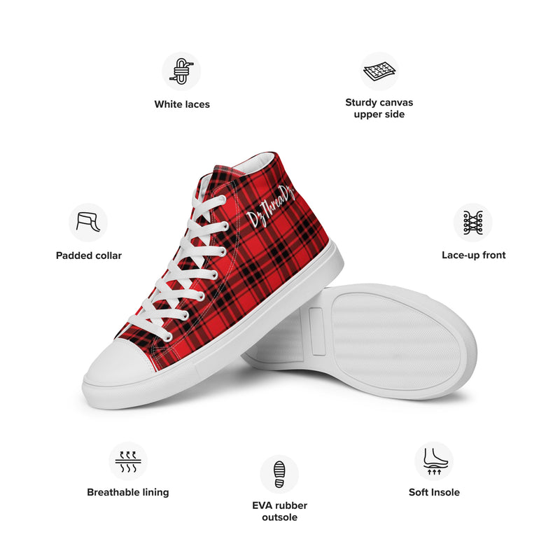 DzThreaDz. Plaid Men’s high top canvas shoes