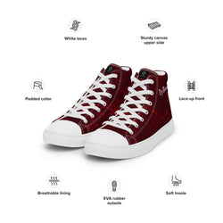 DzThreaDz. Red Marble Men’s high top canvas shoes