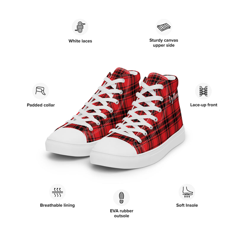 DzThreaDz. Plaid Men’s high top canvas shoes