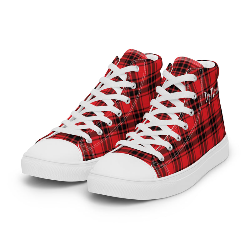 DzThreaDz. Plaid Men’s high top canvas shoes