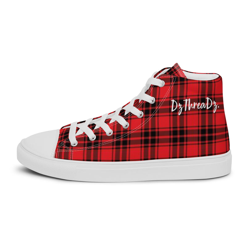 DzThreaDz. Plaid Men’s high top canvas shoes