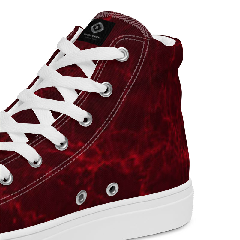 DzThreaDz. Red Marble Men’s high top canvas shoes