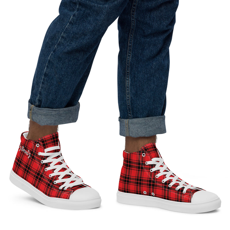 DzThreaDz. Plaid Men’s high top canvas shoes