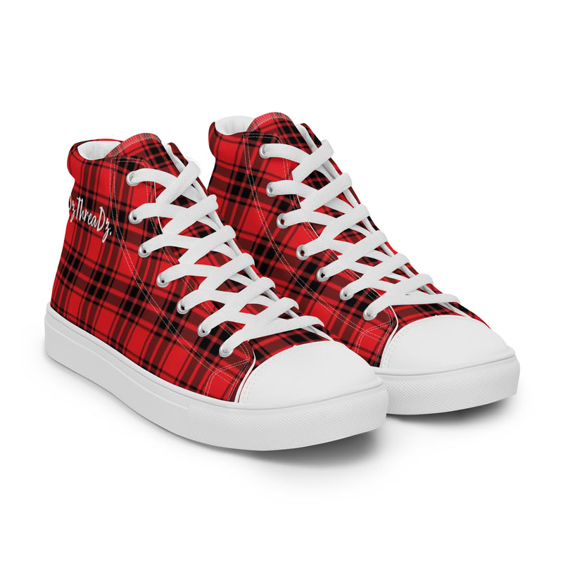 DzThreaDz. Plaid Men’s high top canvas shoes