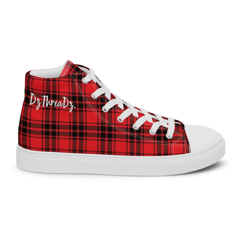 DzThreaDz. Plaid Men’s high top canvas shoes