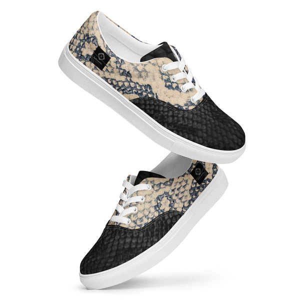 DzThreaDz. Snake Men’s lace-up canvas shoes