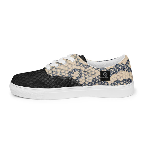 DzThreaDz. Snake Men’s lace-up canvas shoes