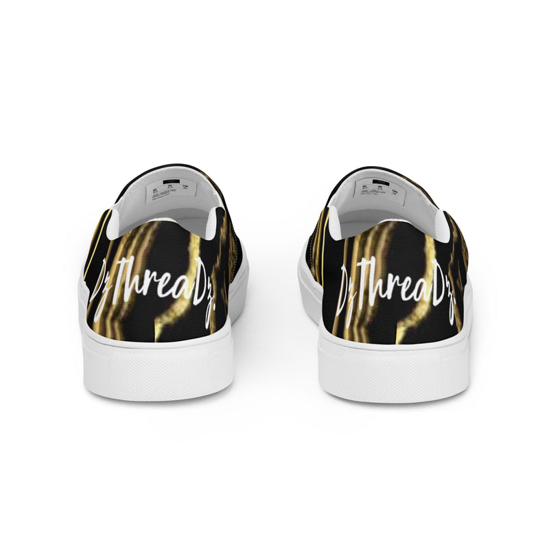 DzThreaDz. Gold Marble Men’s slip-on canvas shoes