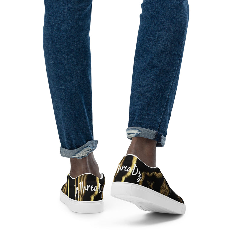 DzThreaDz. Gold Marble Men’s slip-on canvas shoes