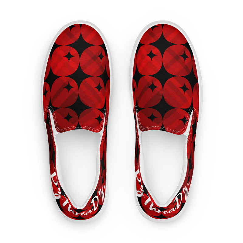 DzThreaDz. Red Men’s slip-on canvas shoes