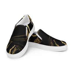 DzThreaDz. Gold Marble Men’s slip-on canvas shoes