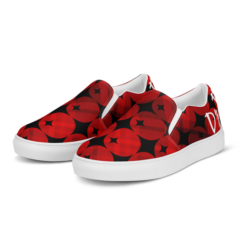 DzThreaDz. Red Men’s slip-on canvas shoes