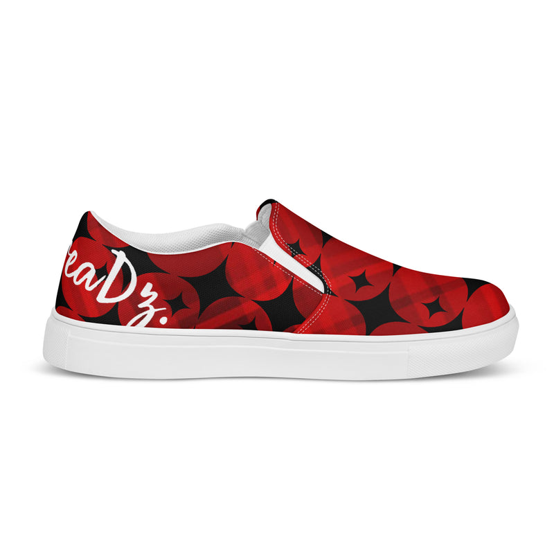 DzThreaDz. Red Men’s slip-on canvas shoes