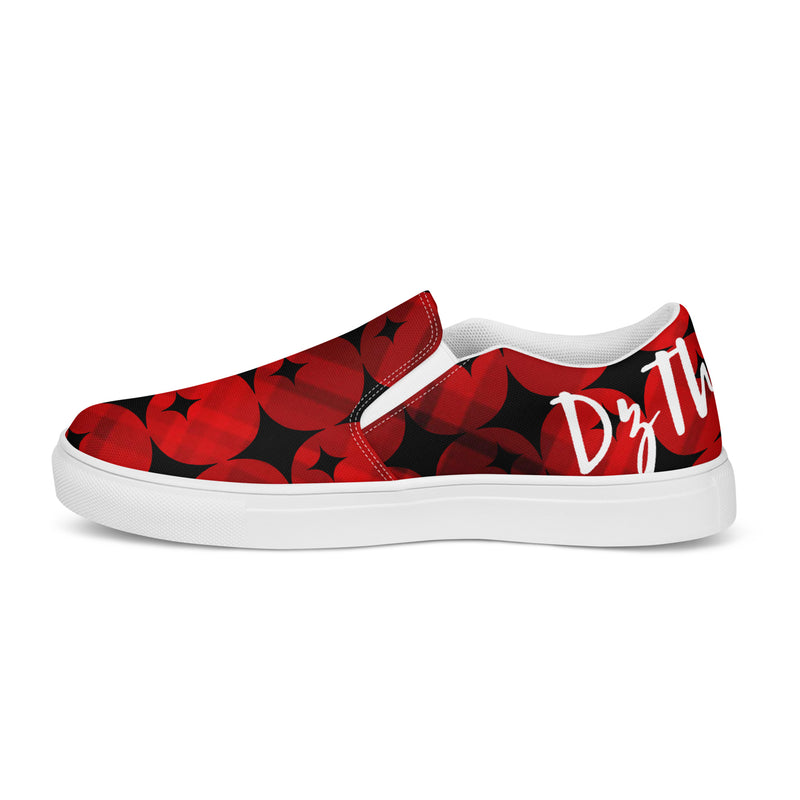 DzThreaDz. Red Men’s slip-on canvas shoes