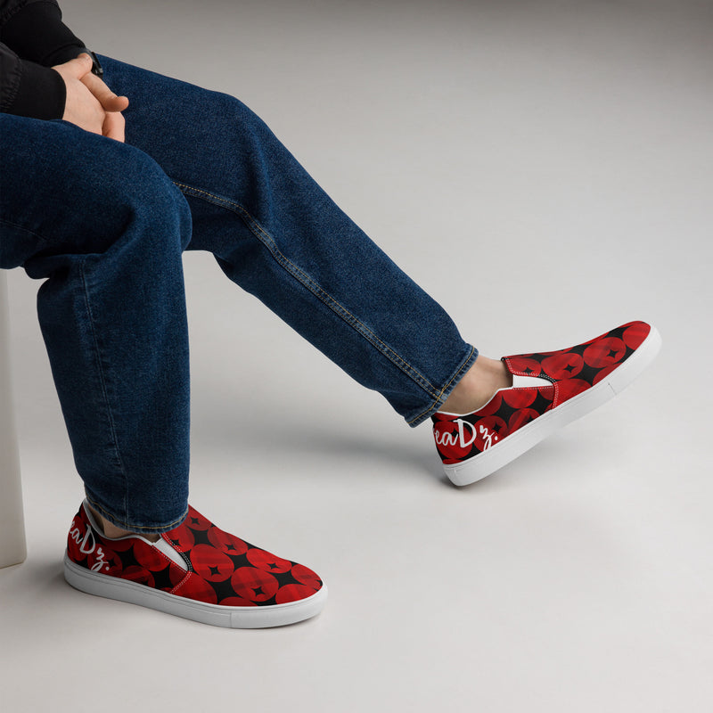 DzThreaDz. Red Men’s slip-on canvas shoes