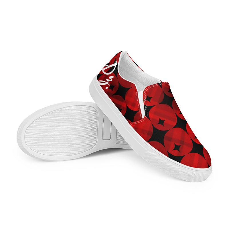 DzThreaDz. Red Men’s slip-on canvas shoes