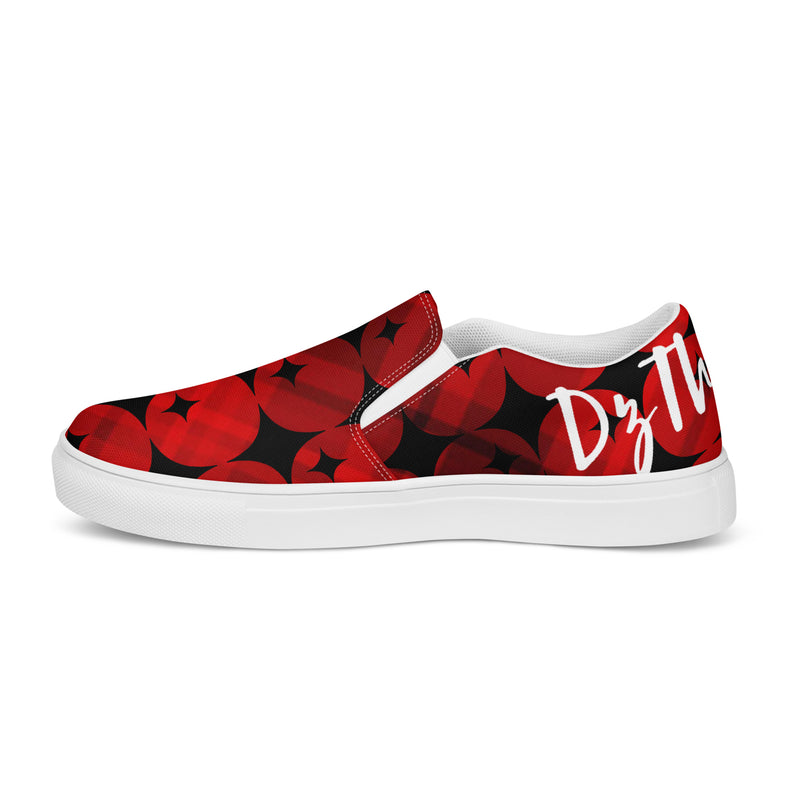 DzThreaDz. Red Men’s slip-on canvas shoes