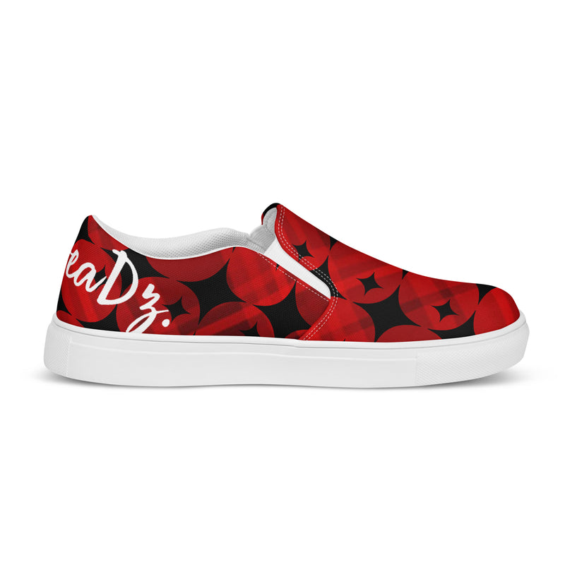 DzThreaDz. Red Men’s slip-on canvas shoes