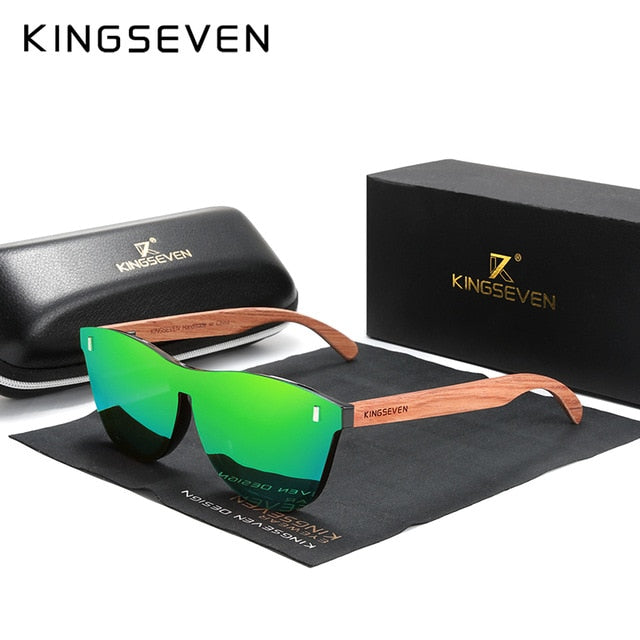 KINGSEVEN Women's Glasses Natural Bubinga Wooden Sunglasses Men Polarized Fashion Sun Glasses Original Wood Oculos de sol