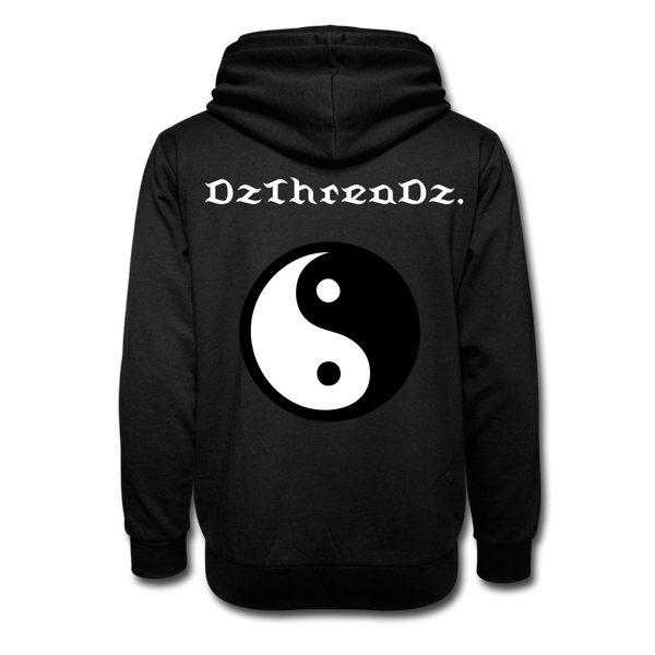 DzThreaDz. Yin Yang Shawl Collar Hoodie - black