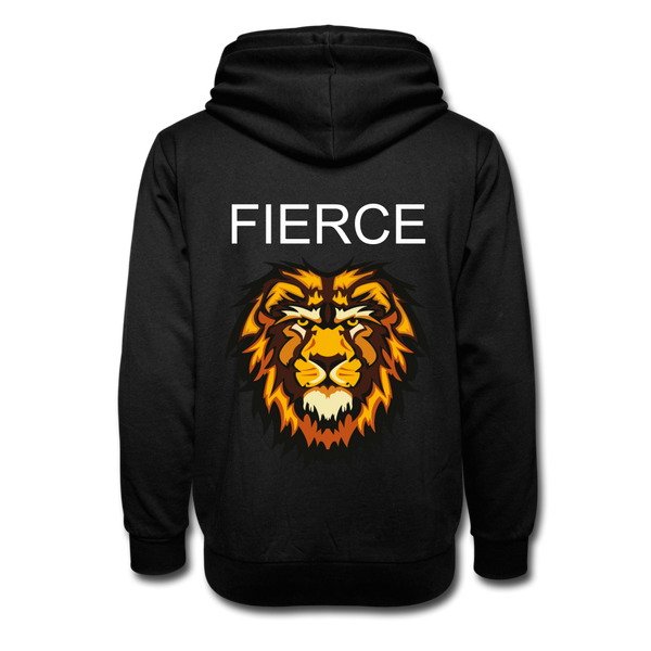 DzThreaDz. FIERCE Shawl Collar Hoodie - black