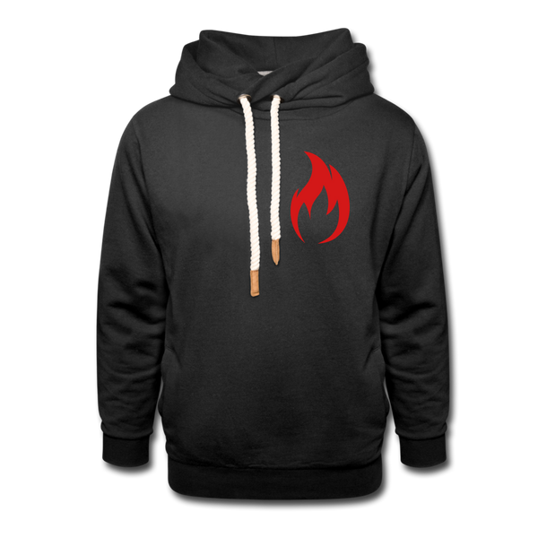 DzThreaDz. Fire Shawl Collar Hoodie - black