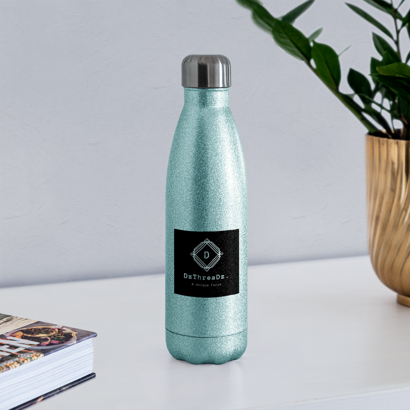DzThreaDz. Water bottle Insulated Stainless Steel Water Bottle - turquoise glitter