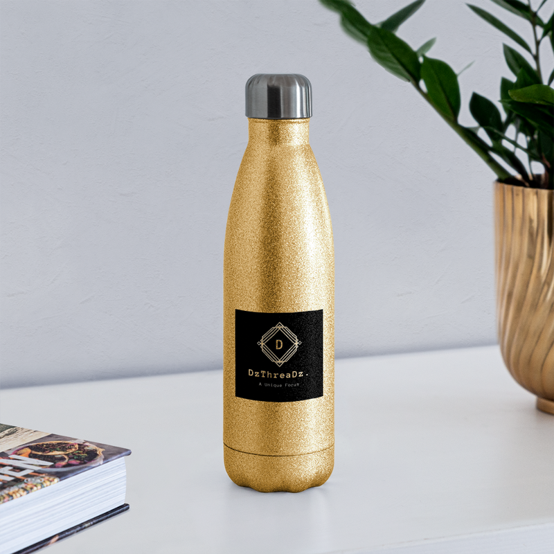 DzThreaDz. Water bottle Insulated Stainless Steel Water Bottle - gold glitter