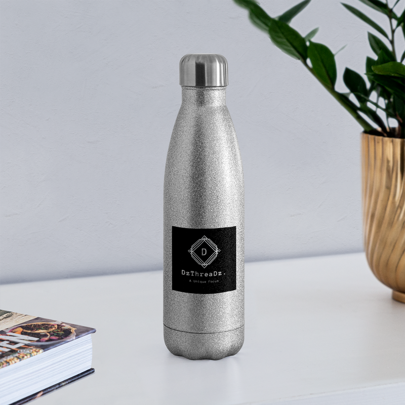 DzThreaDz. Water bottle Insulated Stainless Steel Water Bottle - silver glitter