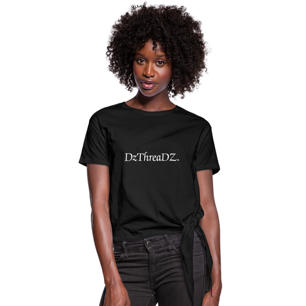 DzThreaDz. Wing Women's Knotted T-Shirt - black