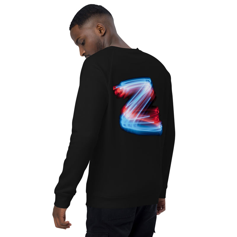 DzThreaDz. Embroidered Unisex organic raglan sweatshirt