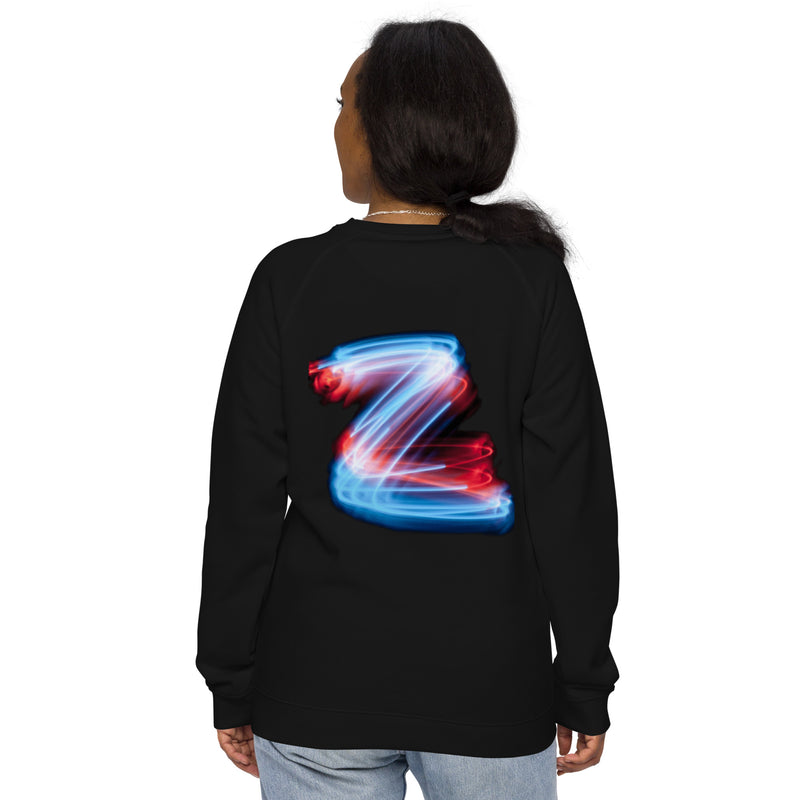 DzThreaDz. Embroidered Unisex organic raglan sweatshirt